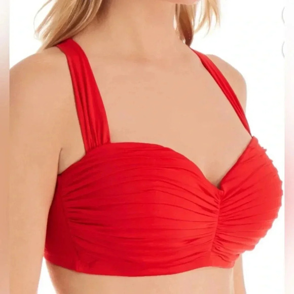 Bleu Rod Beattie Kore Shirred Underwire Bikini Swim Top Side 40D Bottom Size 10 - Picture 2 of 6